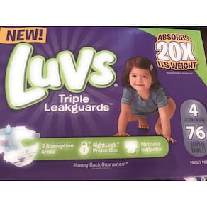 Fraldas Luvs, tamanho 4, 76 unidades, tecnologia Nightlock