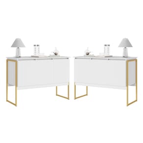 Jogo de Buffets Modernos Verona Branco Dourado