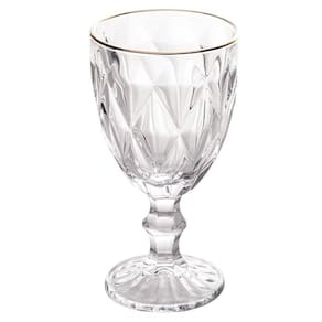 Jogo 6 Taças Filete Dourado 330 Ml Transparente