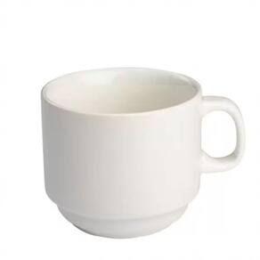 Kit 24 Xicaras Cha Branca S/pires Empilhavel 200ml Porcelart