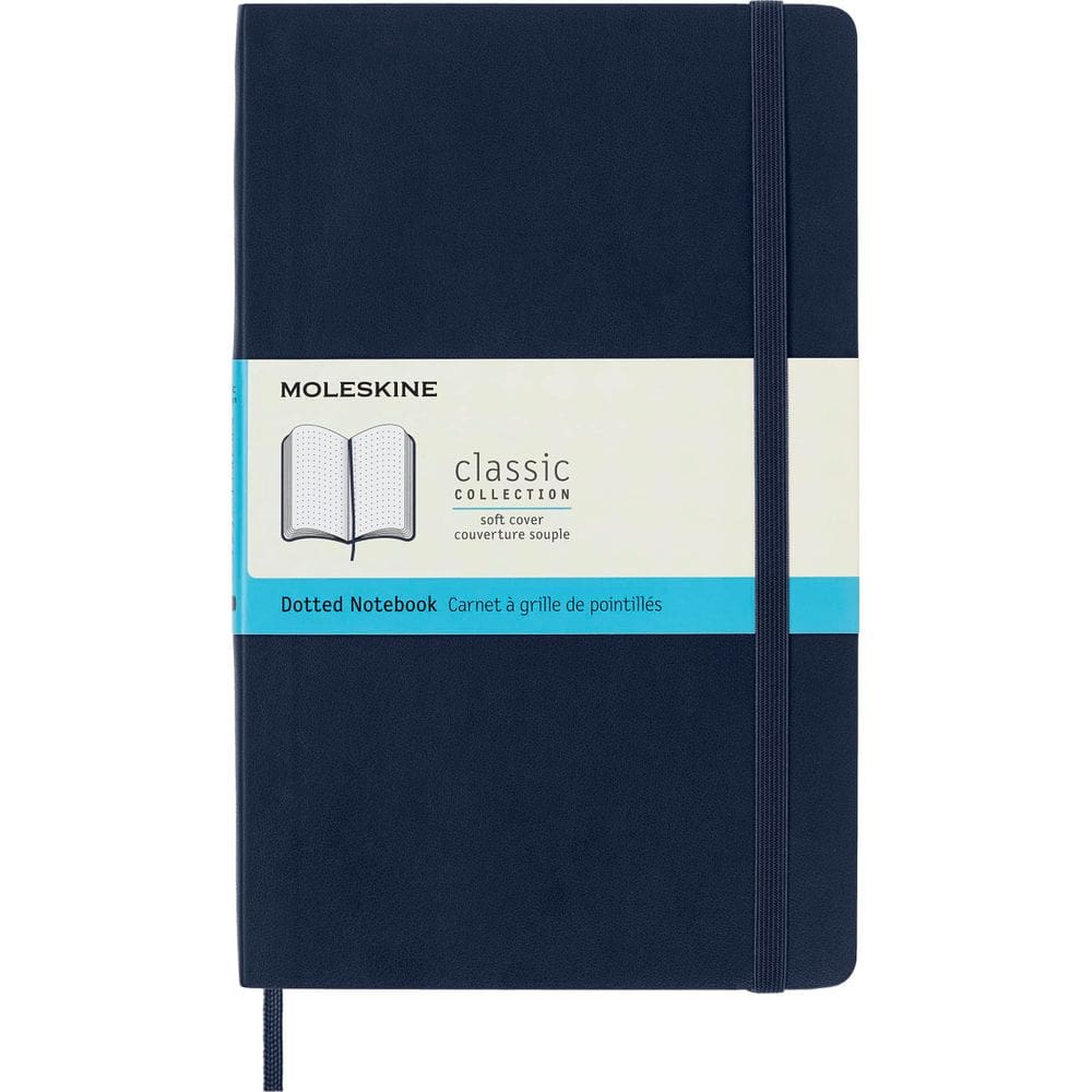 Caderno Moleskine Classic com capa macia azul safira grande