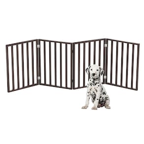 Portão para animais de estimação PETMAKER de madeira dobrável interna de 4 painéis 72x60cm marrom