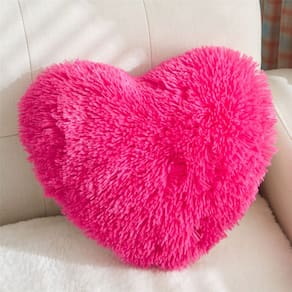 Almofada MOOWOO Fluffy Faux Fur em forma de coração 40x40cm