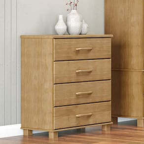 Cômoda com 4 Gavetas e Pés Ouro Freijó Madeira Pinus - Finestra