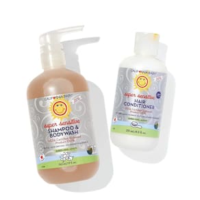 Shampoo e sabonete corporal + Condicionador de cabelo California Baby
