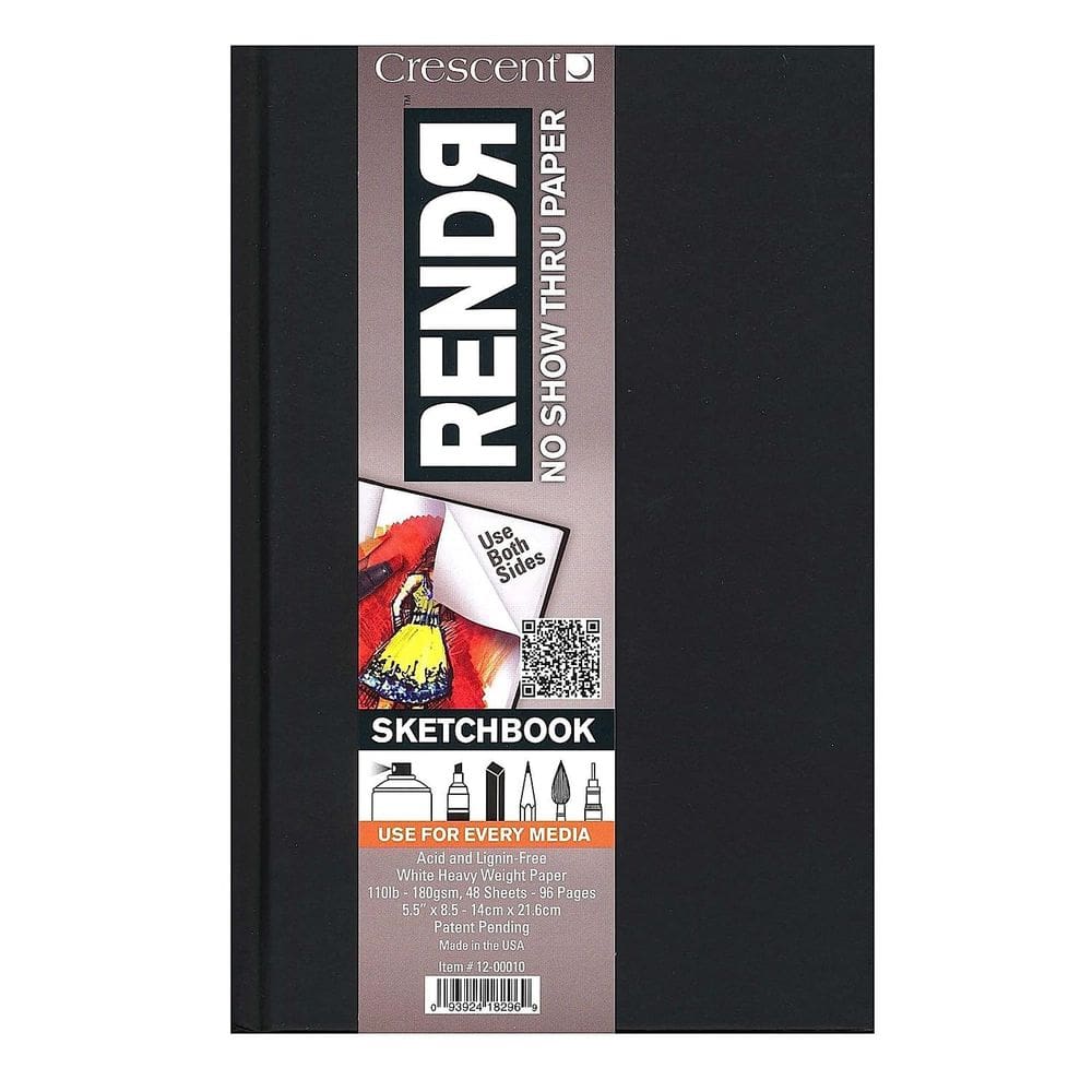 Caderno de esboços Crescent Creative Products RENDR 8,5 x 11 polegadas branco