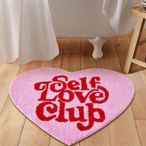 Tapete Area Aldopein Cute Hot Pink em forma de coração para quarto
