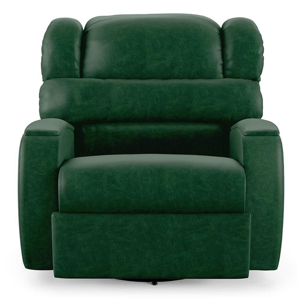 Poltrona Do Papai Reclinável Napoli Glider Giratória Massagem Pu Fh1Verde