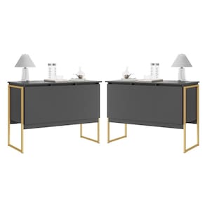 Jogo de Buffets Modernos Verona Preto Dourado