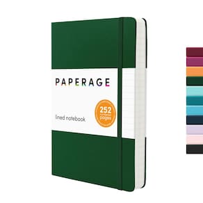 Caderno de diário, revestido com papel, 100g/m2, 252p, 14x21cm, verde escuro