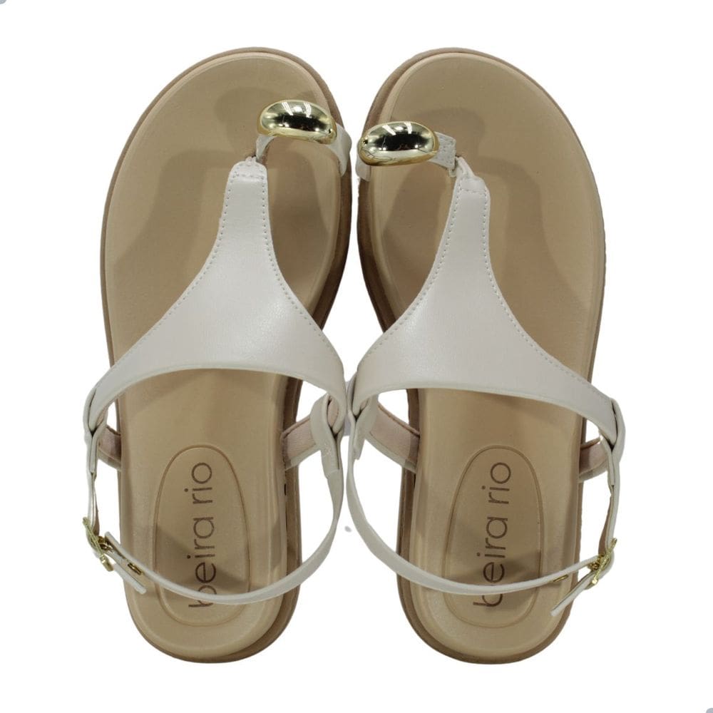 Sandália Feminina Beira Rio 8513.113 Napa Branco Off