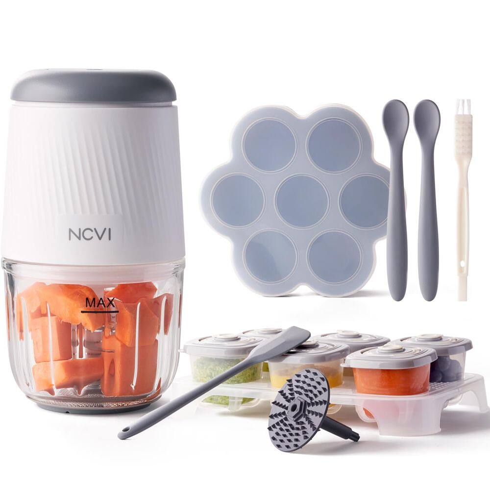 Conjunto de vidro NCVI Puree para processador de alimentos para bebês com 8 lâminas de 300 mL