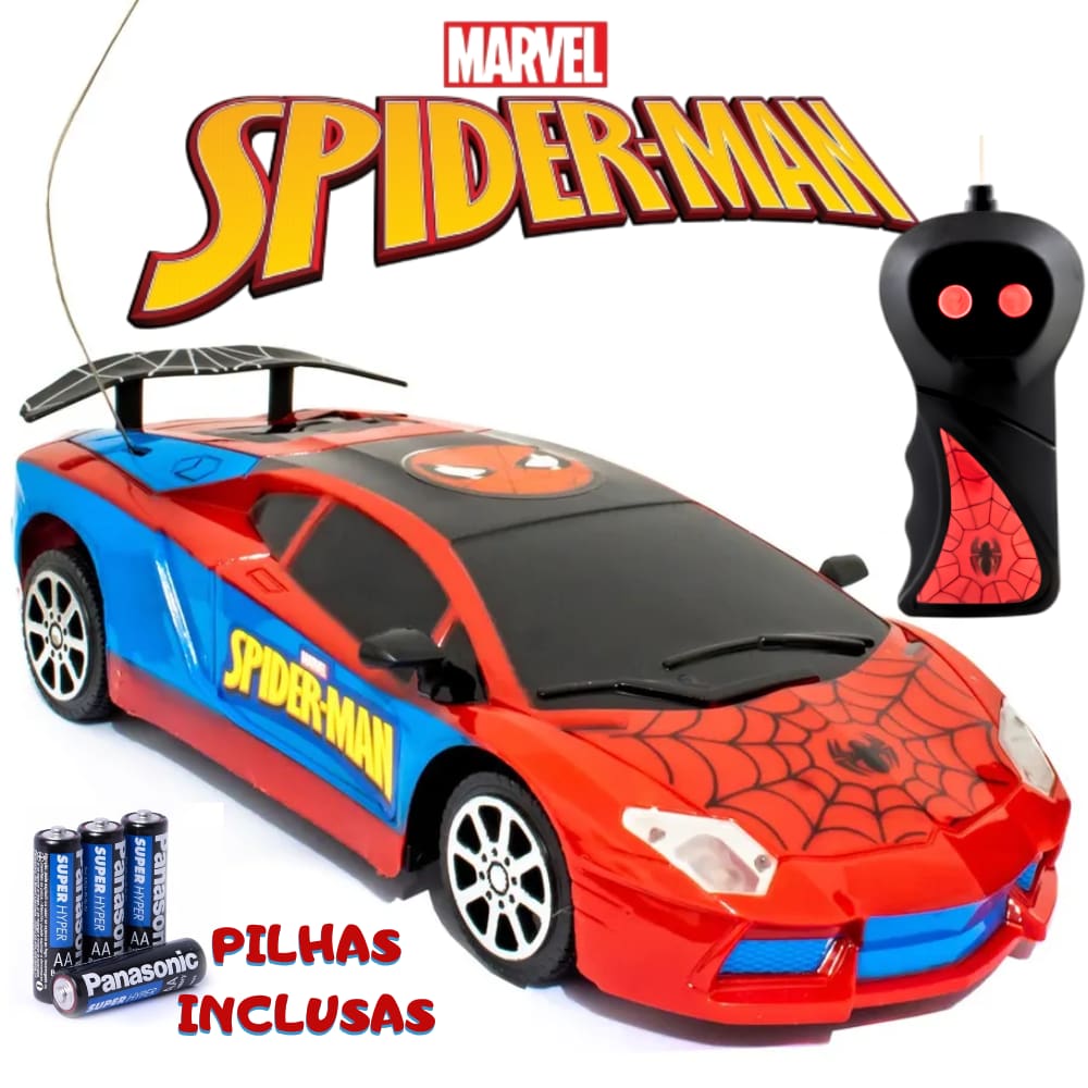 Carrinho de Controle Remoto Homem Aranha Com Farol Ultimate