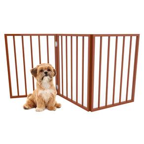 Portão para animais de estimação PETMAKER, madeira dobrável interna de 3 painéis, 54x24in