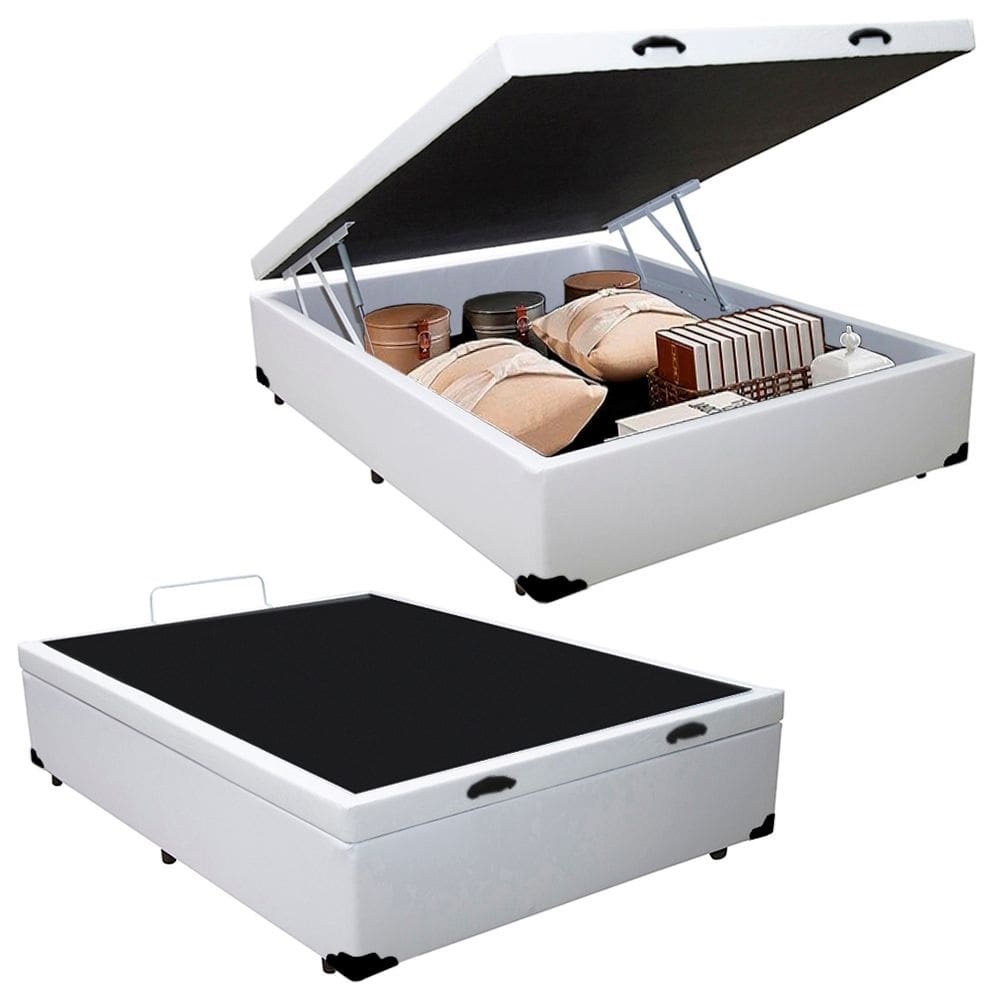 Cama Box Baú Viúva SerenePrime Sintético Branco 128x188x44