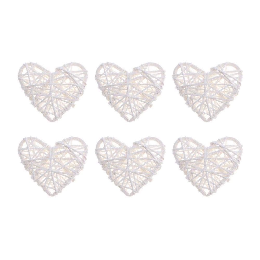 Ornaments Creaides Wicker Rattan em forma de coração (6 cm, 12 unidades)