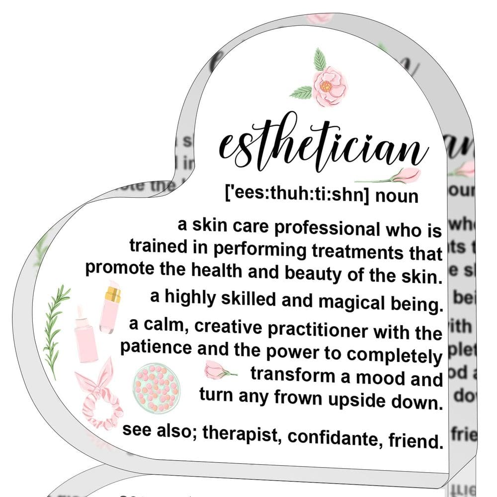Placa decorativa Zsatuiy Estetician Gift Acrílico em forma de coração