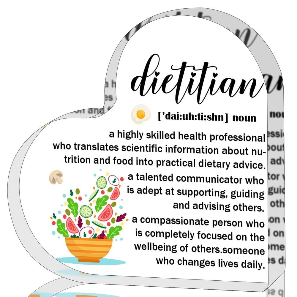Placa decorativa Zsatuiy Dietitian Gift Heart Acrílico