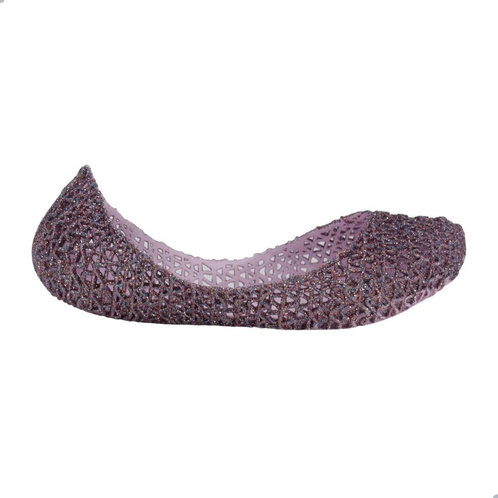 Sapatilha Mini Melissa Campana Papel Infantil Rosa Claro Glitter