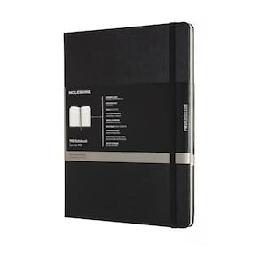 Capa dura preta para notebook Moleskine Professional XL