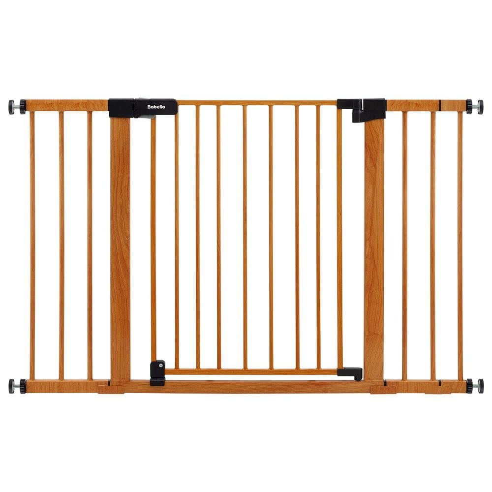 Baby Gate BABELIO 29-48 cm de metal com padrão de madeira marrom