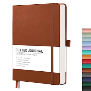 Caderno RETTACY Bullet Dotted A5, capa dura de couro, 256 páginas