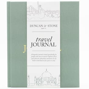 Diário de viagem DUNCAN & STONE PAPER CO. para mulheres e homens, verde sálvia