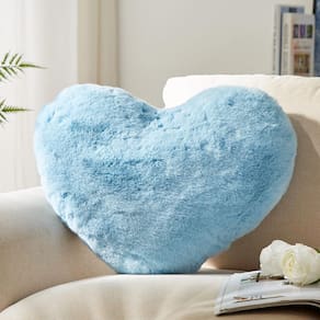 Almofada YRXRUS Heart Blue Faux Rabbit Fur 35x43cm