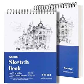 Conjunto de cadernos de esboços Ankkol 9x12 (100 folhas x 2) espiral de 100 g/m²