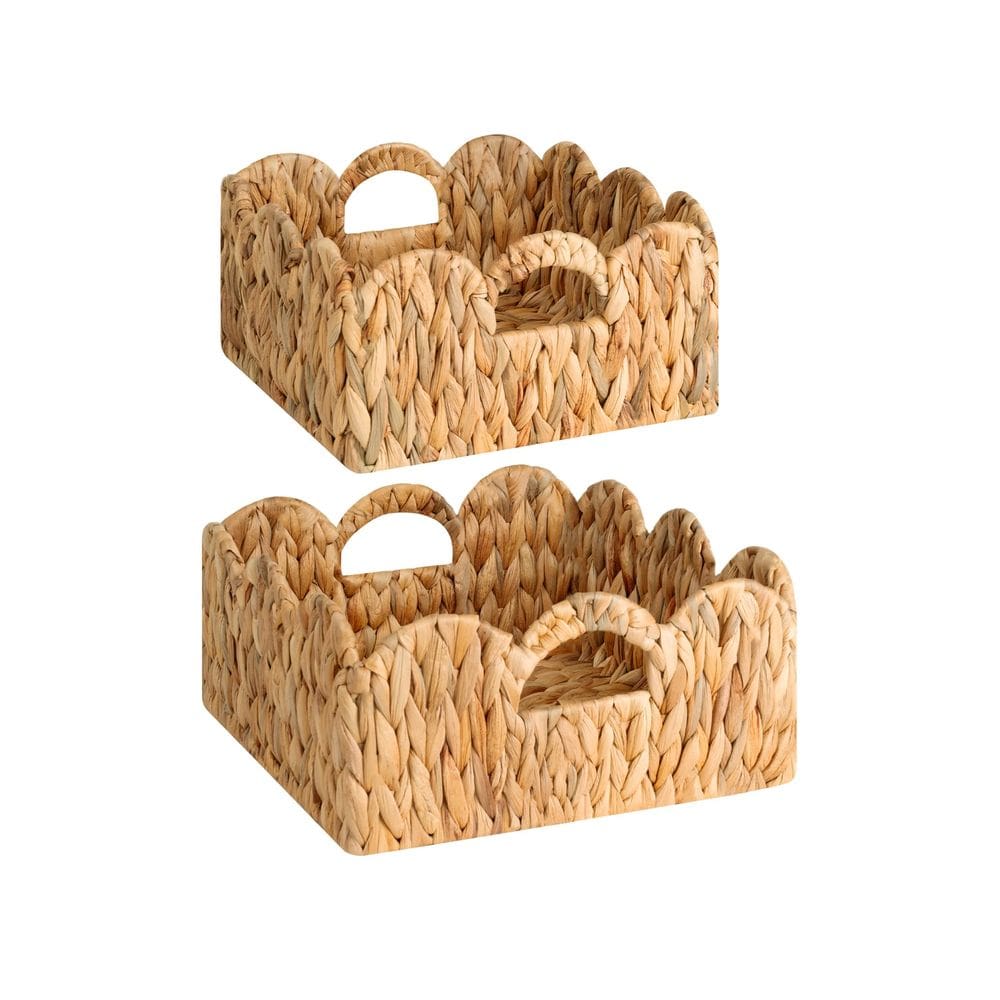 Cestos de armazenamento StorageWorks Scalloped Wicker Water Hyacinth