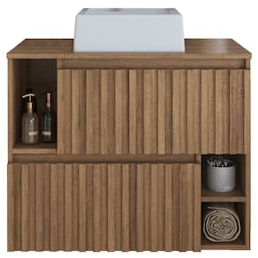 Gabinete Suspenso 2 Portas Com Cuba Branca 75 cm BL1000 Mell FAEM