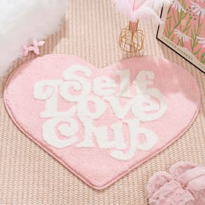 Tapete ELDONE Self Love Club em forma de coração 70x50cm rosa/branco