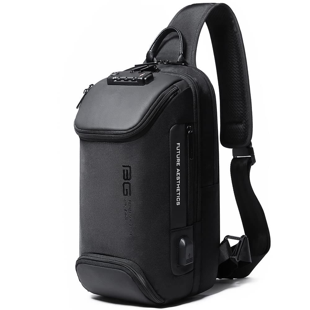 Mochila Sling BANGE Anti-Theft com porta de carregamento USB bloqueada