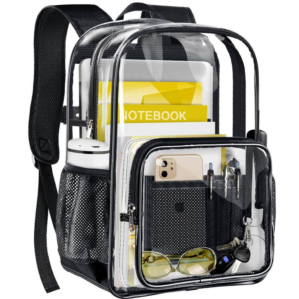 Mochila transparente GEAMSAM Heavy Duty Grande Transparente Preta