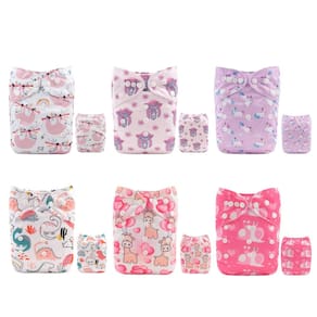 Fralda de pano ALVABABY Fralda de pano para bebês, pacote com 6 inserções