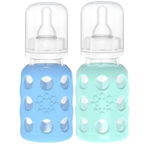 Conjunto de mamadeiras Lifefactory 120 ml, pacote com 2 unidades Sky/Mint Color