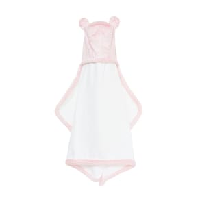 Toalha de bebê Little Giraffe Luxe com orelhas 41x104cm rosa