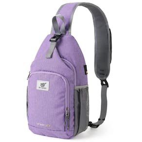 Mochila tiracolo Sling Bag SKYSPER RFID para viagem roxa