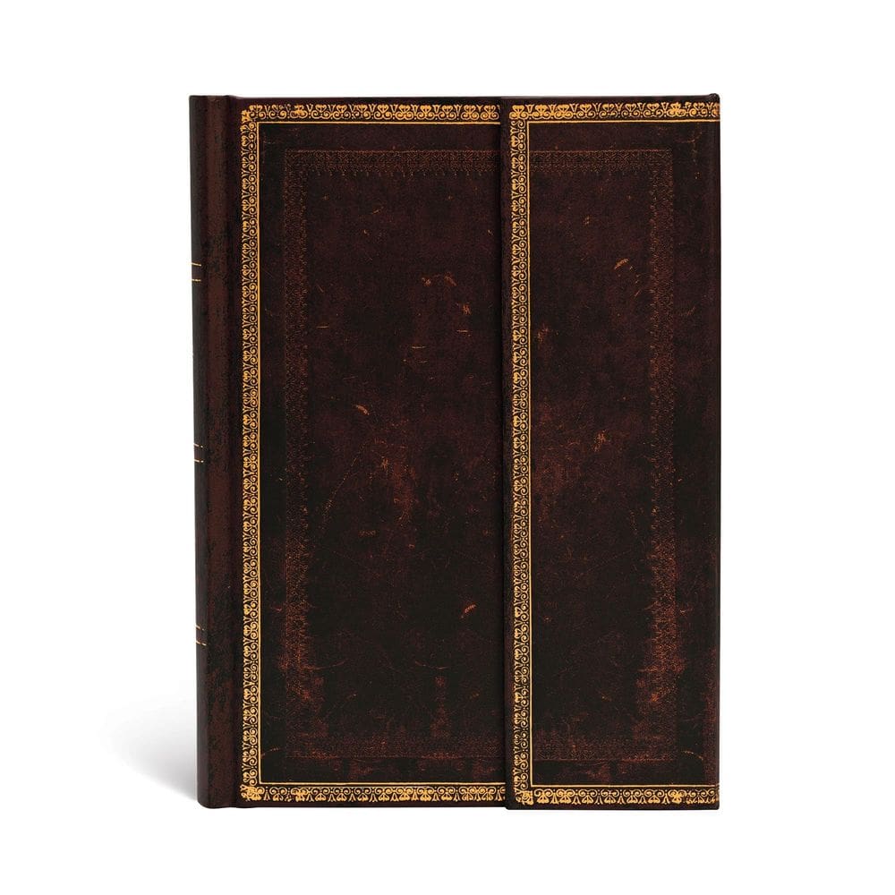 Caderno Paperblanks, preto, marroquino, couro velho, capa dura