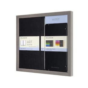Conjunto de caderno de desenho e lápis de aquarela Moleskine 13 x 21 cm