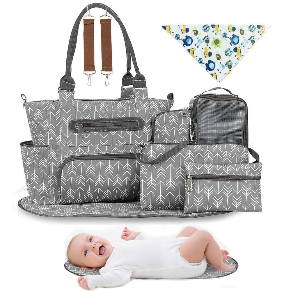 Conjunto de 8 sacos de fraldas para fraldas para bebês Moclever com bolsa de mamadeira