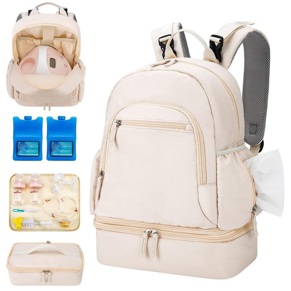 Mochila Breast Pump GDNASist para Spectra S1 e S2 Beige