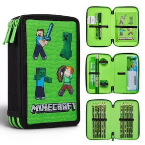 Estojo para lápis Minecraft Children`s com papelaria (Green Mob)