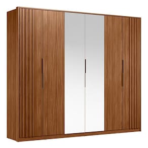 Guarda Roupa Casal Atrice Ripado 6 Portas com 2 Espelhos - Demartêz