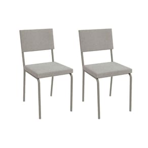Cadeira de Cozinha Zaria 2C128 Aço Kit 2 Uni Niquel/Boucle Cinza - Kappesberg