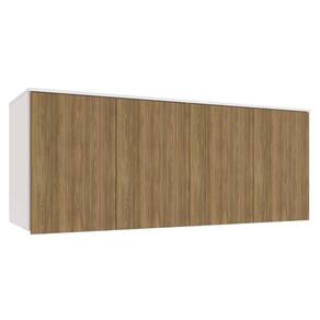 Armário Aéreo Modulado Ponte Queen Adapt N543 c/ 4 Portas Branco/Nogueira - Kappesberg