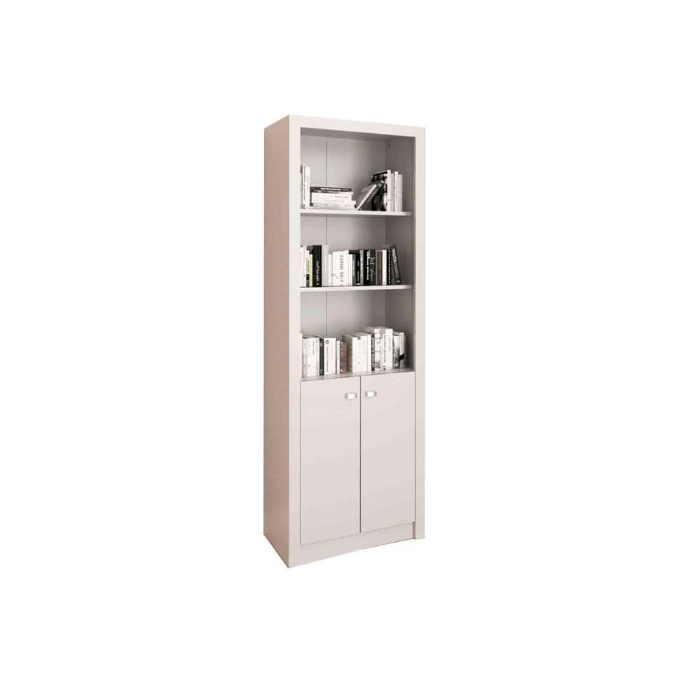 Estante Livreiro Solteiro ME4110 c/ 2 Portas e 3 Prateleiras Branco - Tecno Mobili