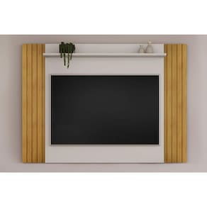 Painel Quarto p/ TV até 50 Pol Trend Ripado Extensível 108x136cm Cedro/Bali - DJ Móveis
