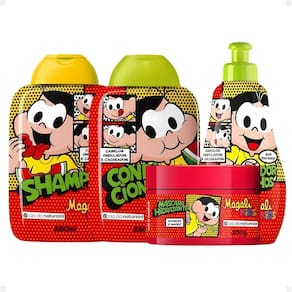 Kit Cia da Natureza Magali Kids Cabelos Ondulados e Cacheados: Shampoo, Condicionador, Máscara e Umidificador de Cachos