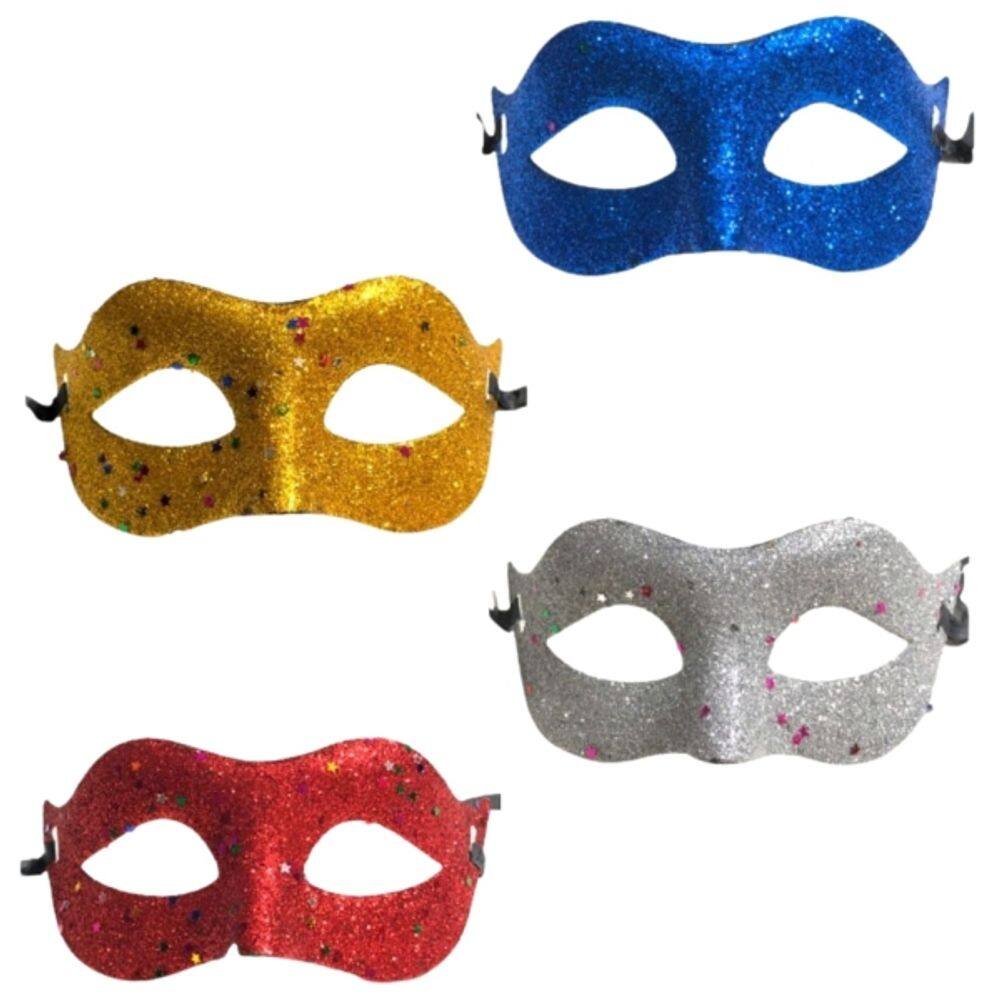 Máscara De Plástico Com Glitter